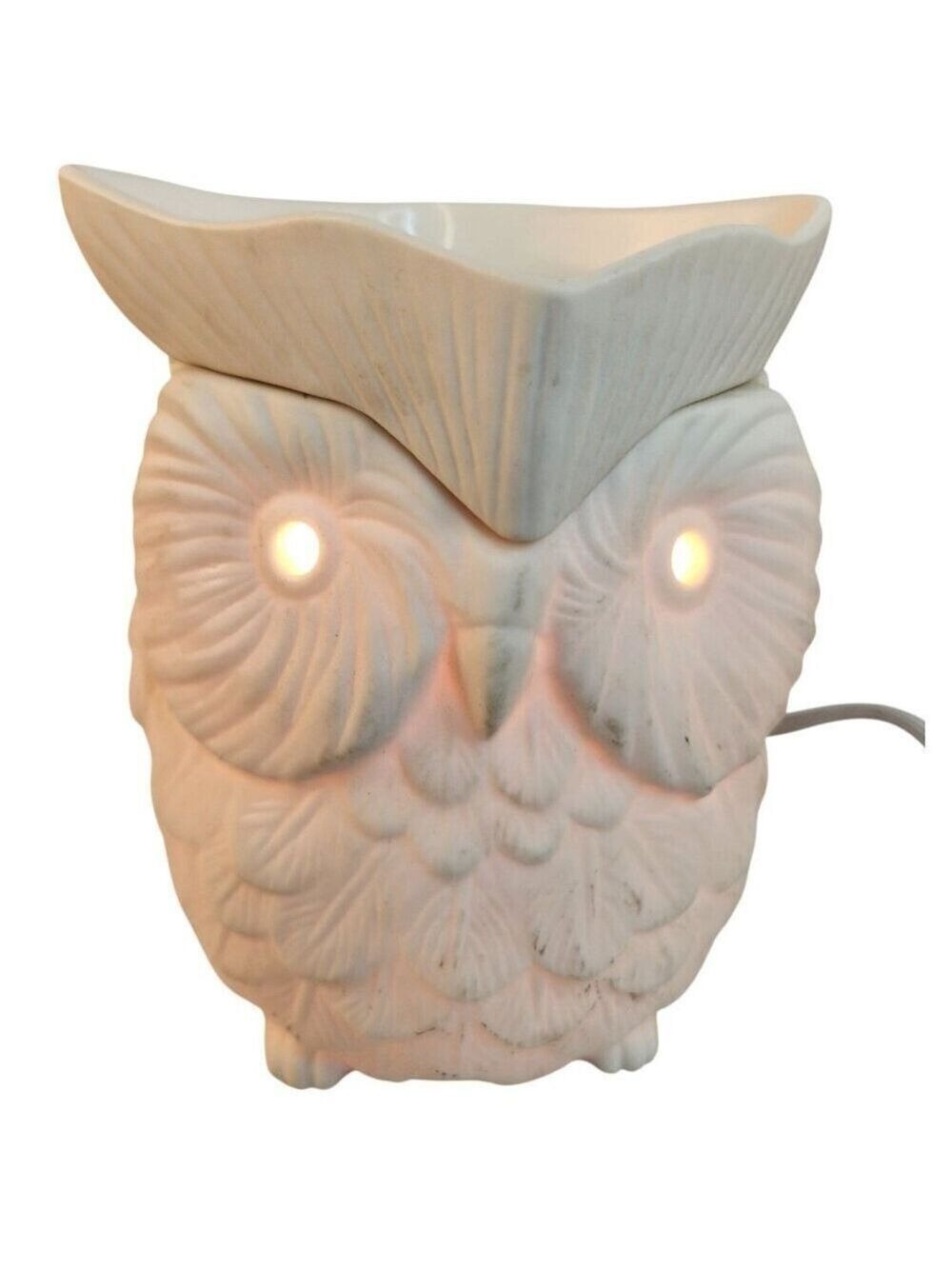 Scentsy White Owl Wax Warmer Light Discontinued 6" Ceramic Electric 25W Fragranc